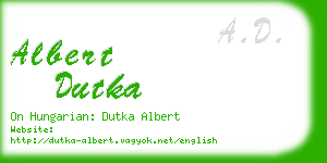 albert dutka business card
